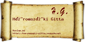 Háromszéki Gitta névjegykártya